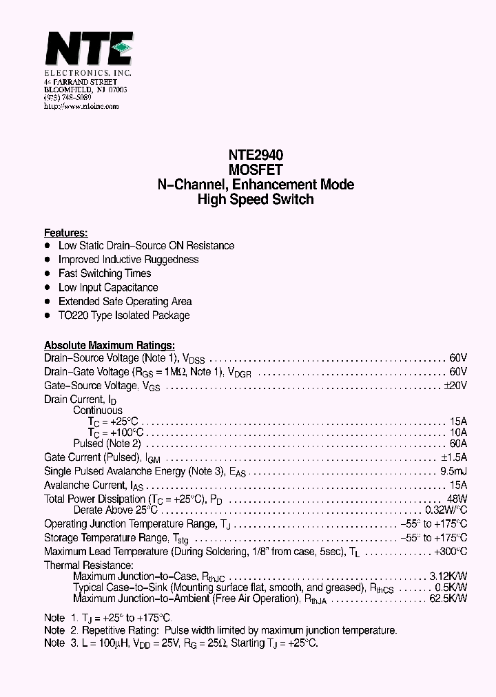 NTE2940_5264665.PDF Datasheet