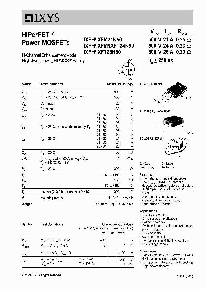 IXFH26N50_5309835.PDF Datasheet