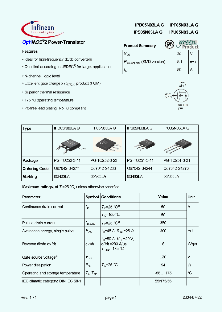 IPS05N03LA_5310268.PDF Datasheet