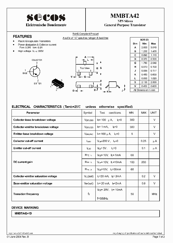 MMBTA42_5337565.PDF Datasheet