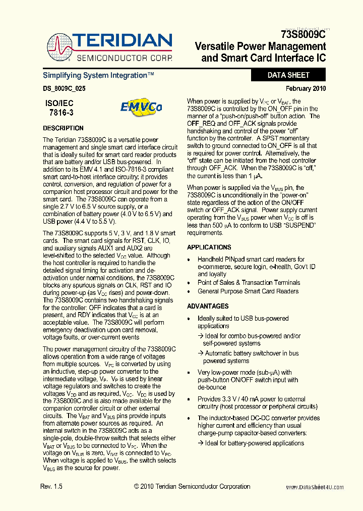 73S8009C_5363558.PDF Datasheet