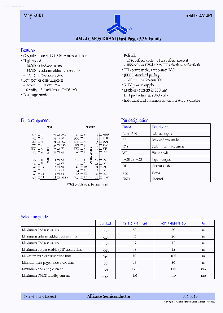 AS4LC4M4F1_5367122.PDF Datasheet
