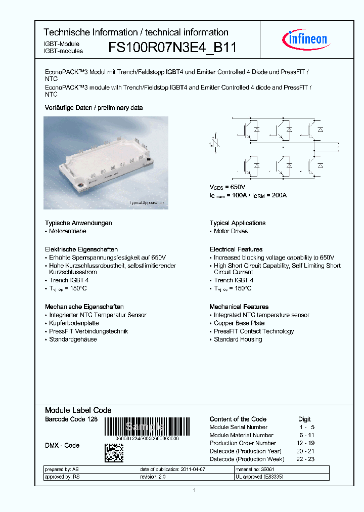 FS100R07N3E4B11_5368974.PDF Datasheet