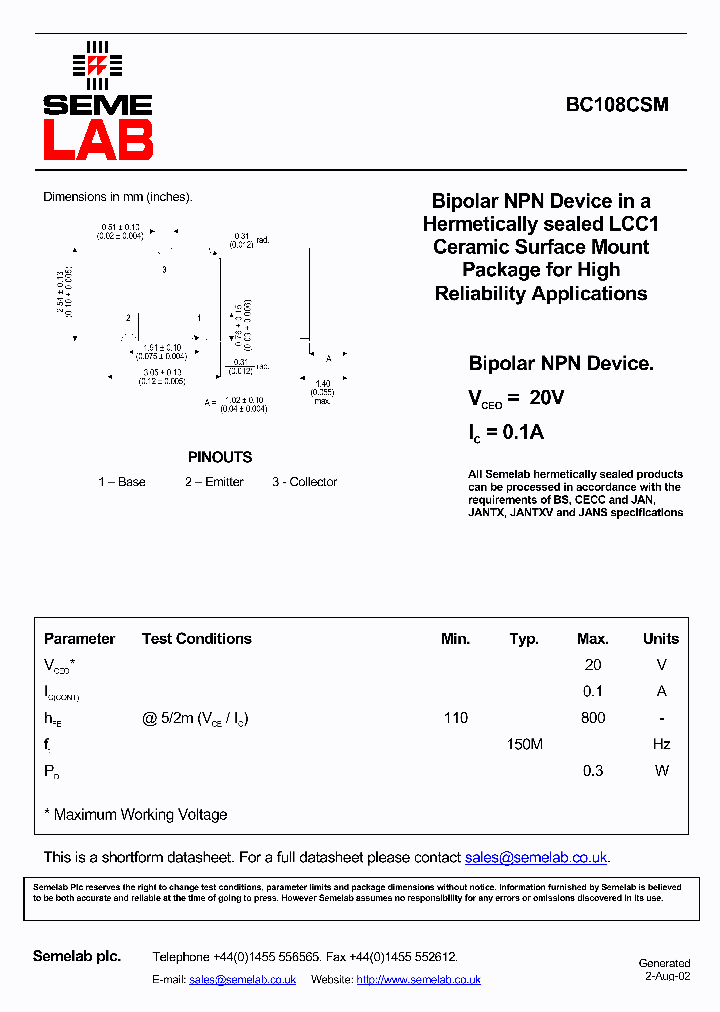 BC108CSM_5391701.PDF Datasheet