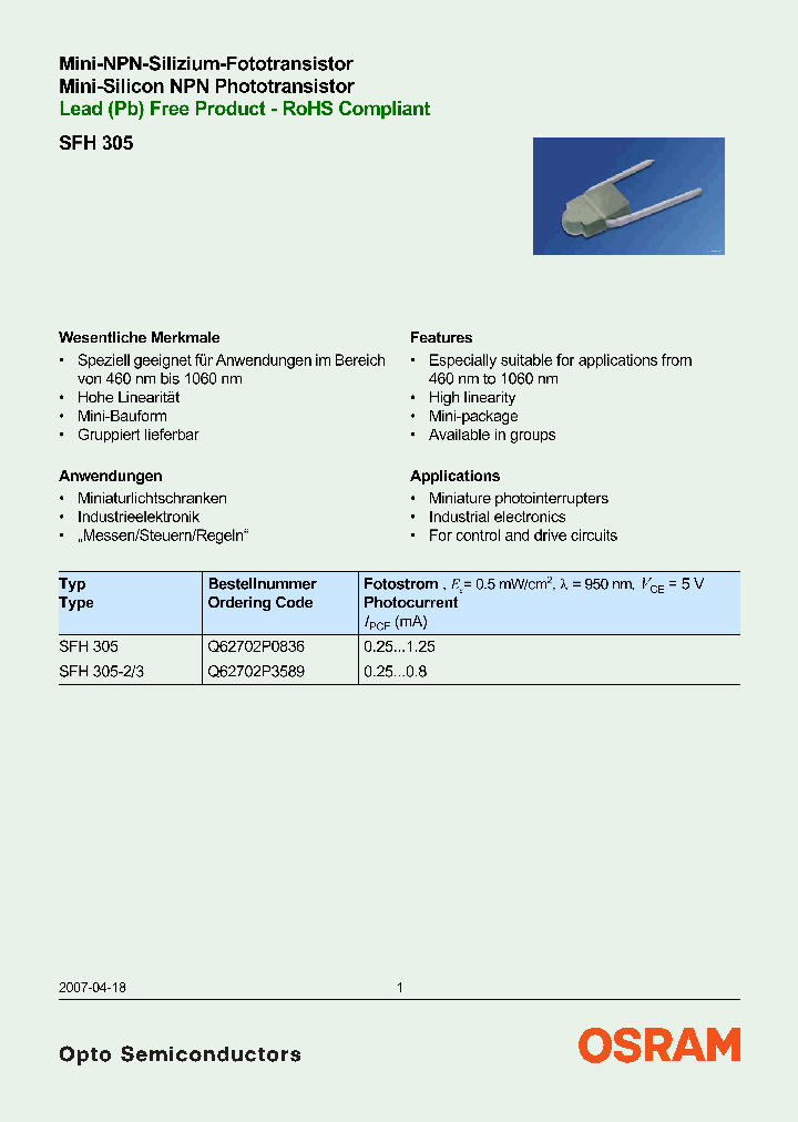 SFH305_5397732.PDF Datasheet