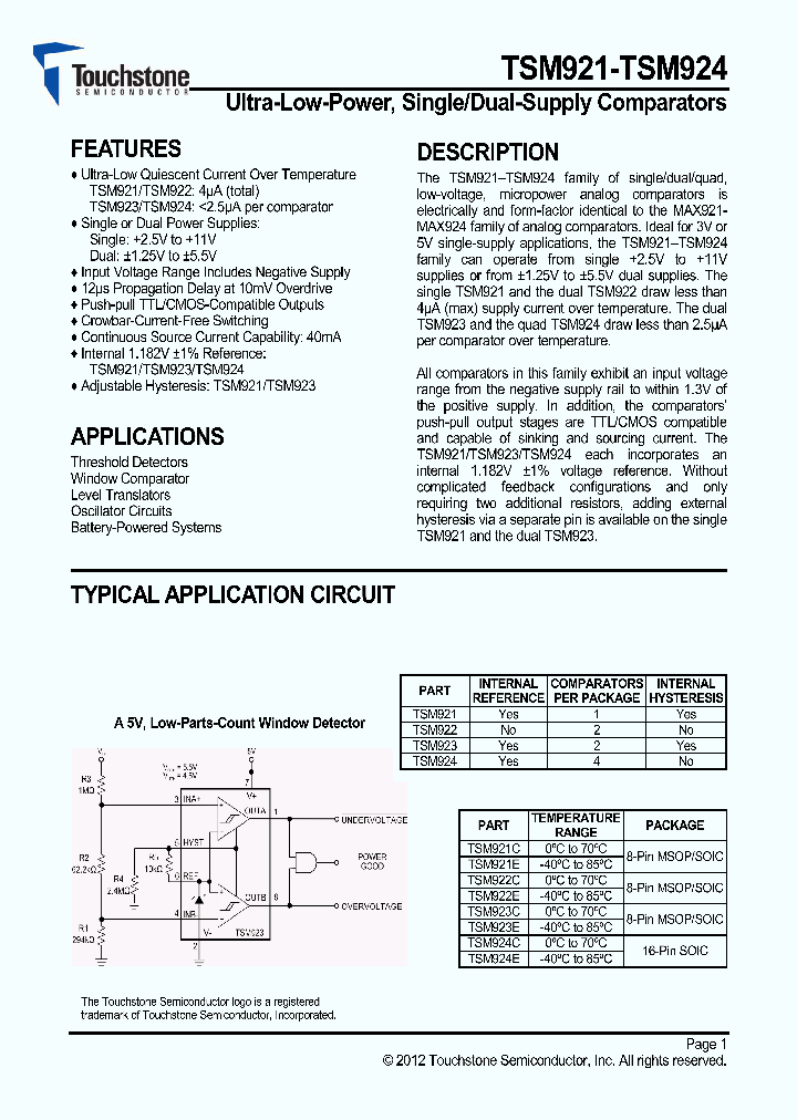 TSM921CSA_5403430.PDF Datasheet