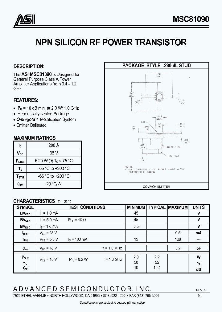 MSC81090_5409662.PDF Datasheet