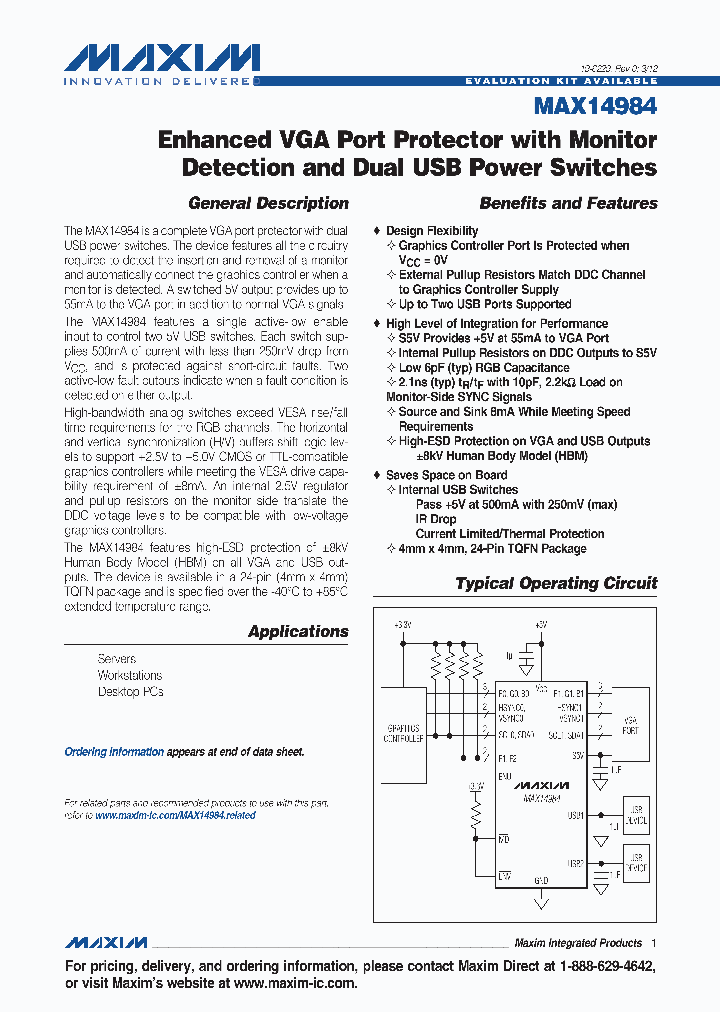 MAX14984ETG_5415060.PDF Datasheet