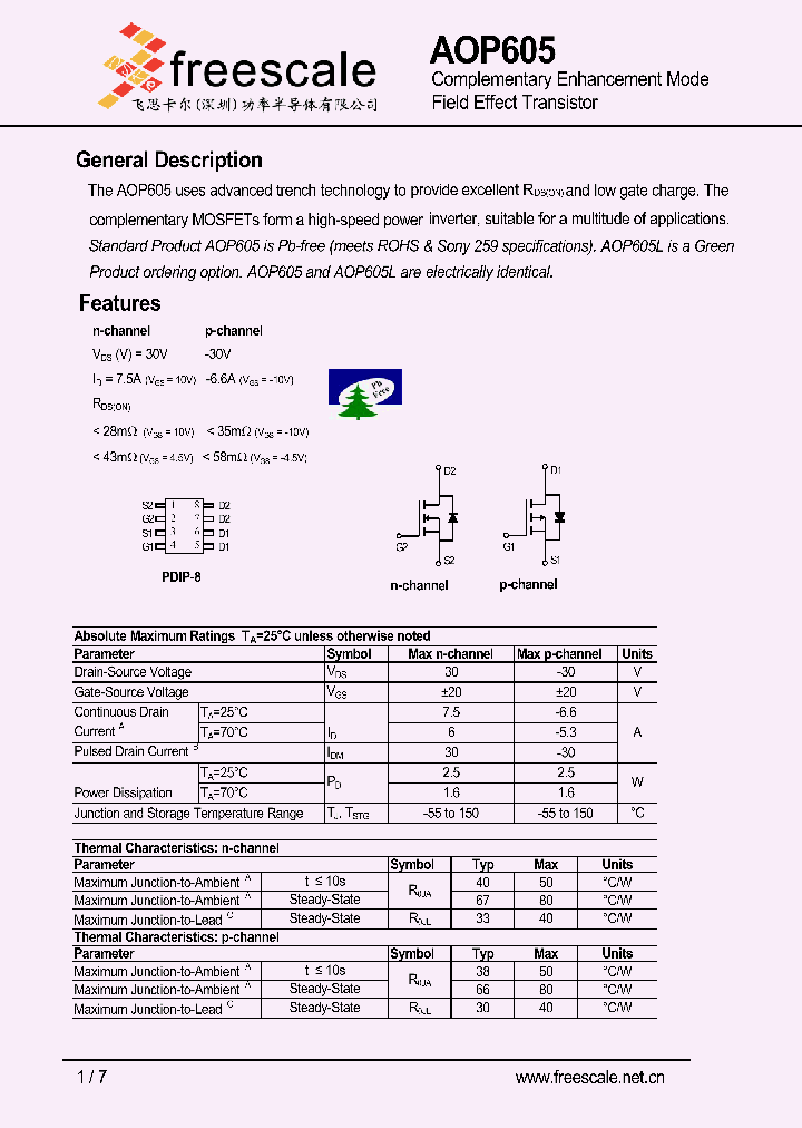 AOP605_5422619.PDF Datasheet