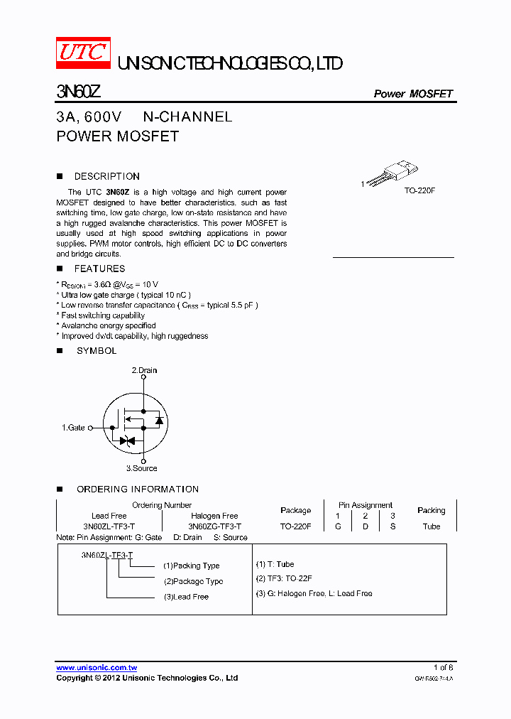 3N60ZG-TF3-T_5442236.PDF Datasheet