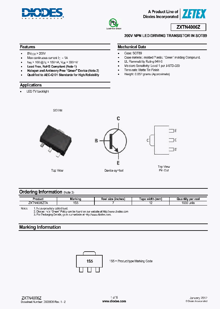 ZXTN4006Z_5459556.PDF Datasheet