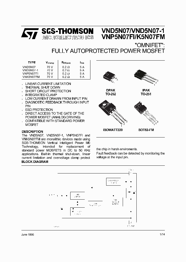 VNP5N07FI_5461979.PDF Datasheet