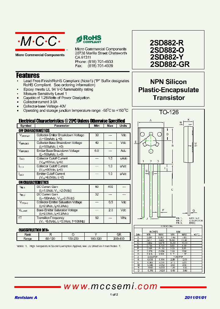 2SD882-Y_5503470.PDF Datasheet