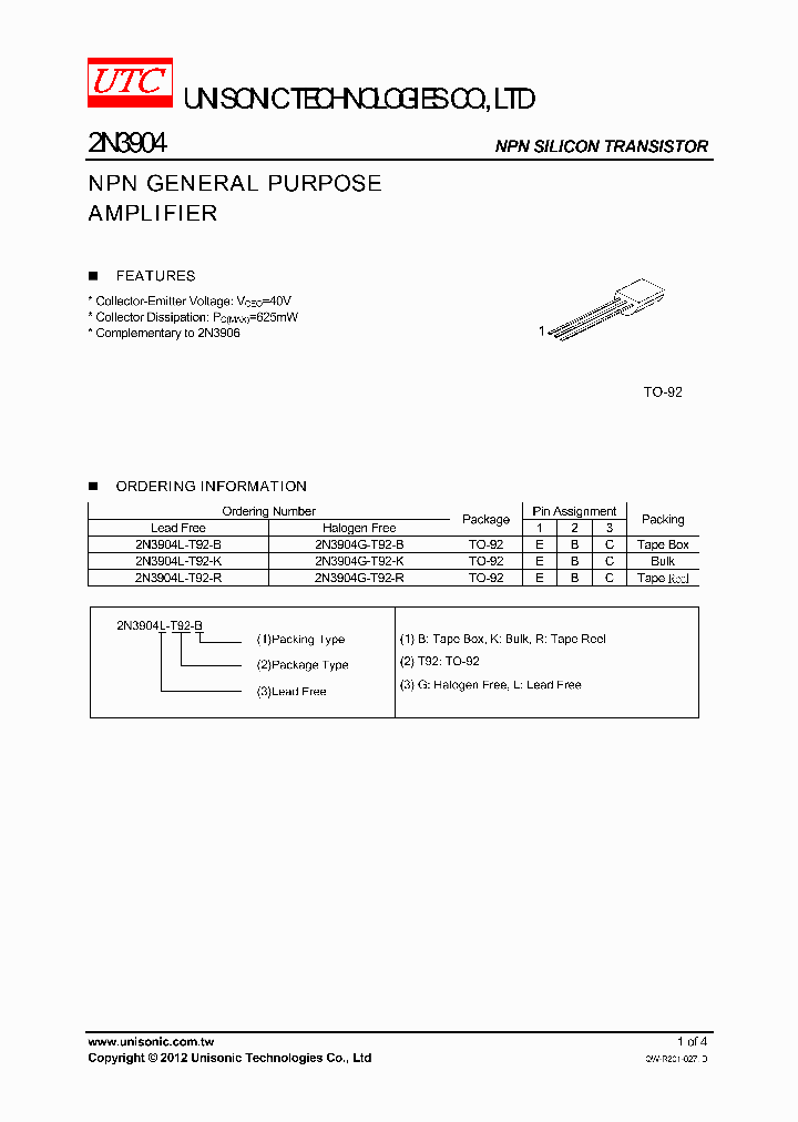 2N3904G-T92-B_5538042.PDF Datasheet