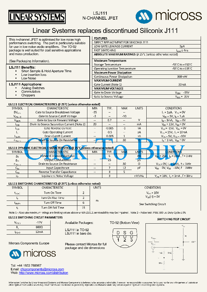 LSJ111TO-92_5552427.PDF Datasheet