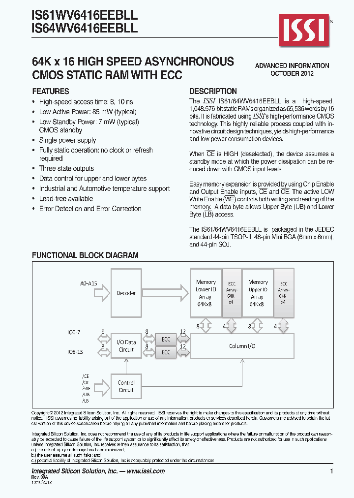 IS61WV6416EEBLL_5560326.PDF Datasheet