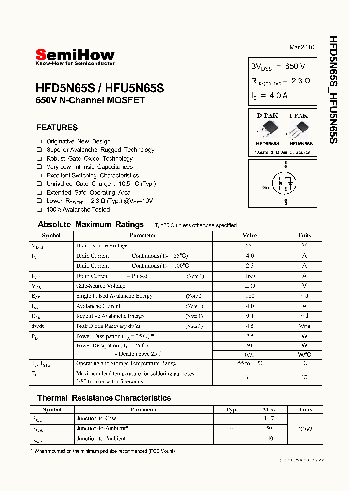 HFD5N65S_5560684.PDF Datasheet