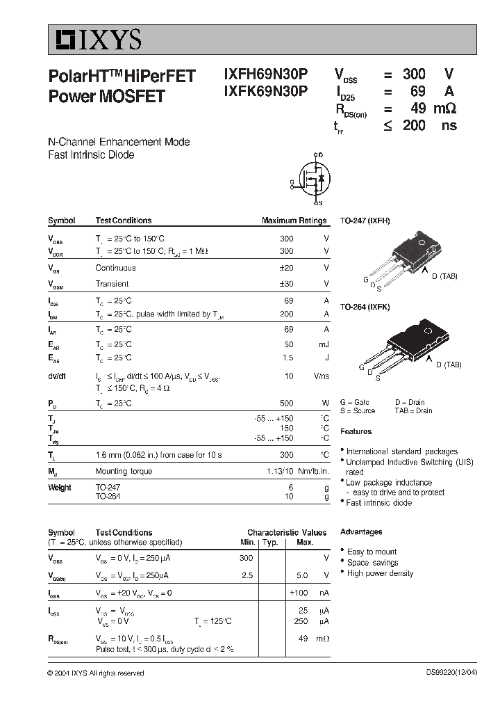 IXFH69N30P_5563959.PDF Datasheet