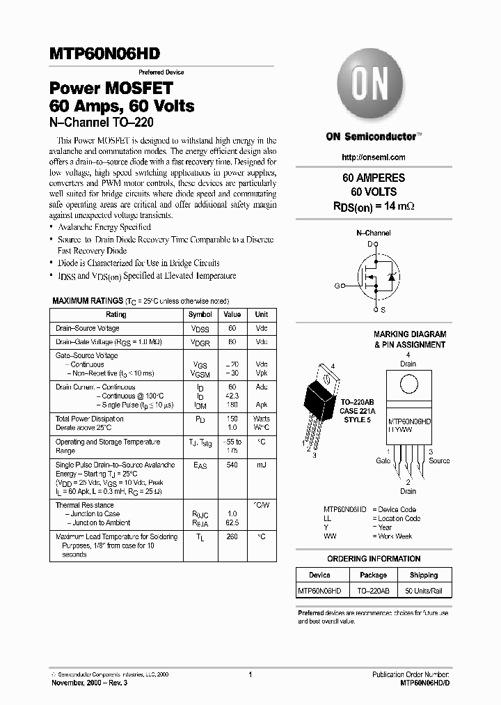 MTP60N06HD-D_5594872.PDF Datasheet