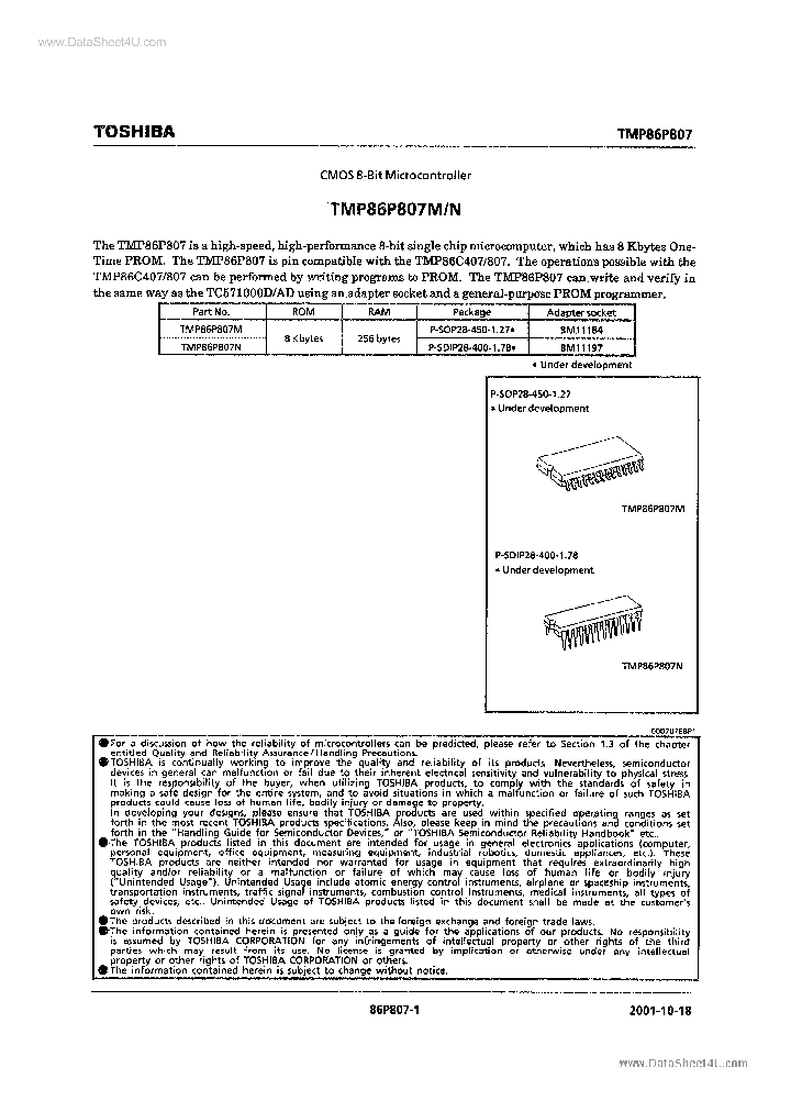 TMP86P807M_5606887.PDF Datasheet