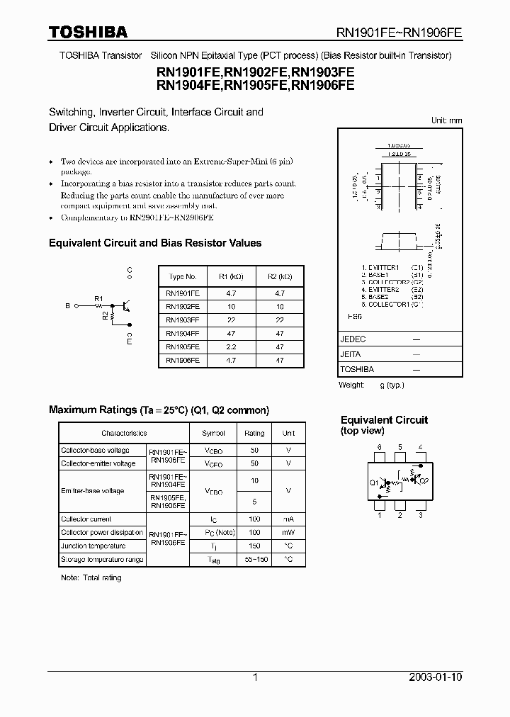 RN1901FE_5607406.PDF Datasheet