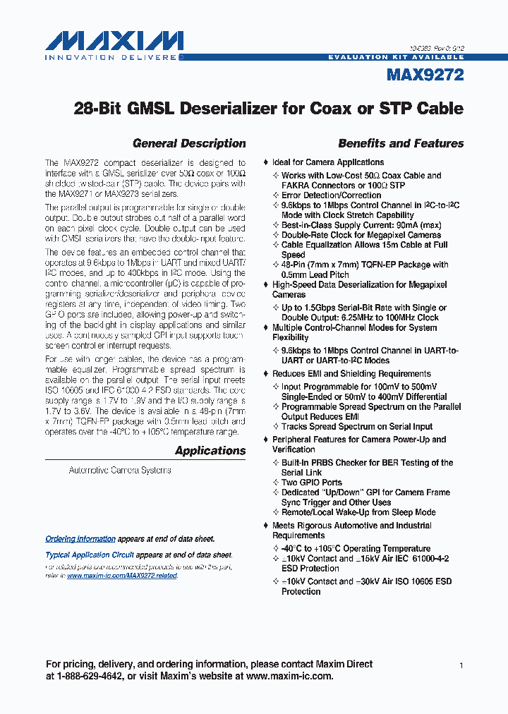 MAX9272GTM_5640952.PDF Datasheet