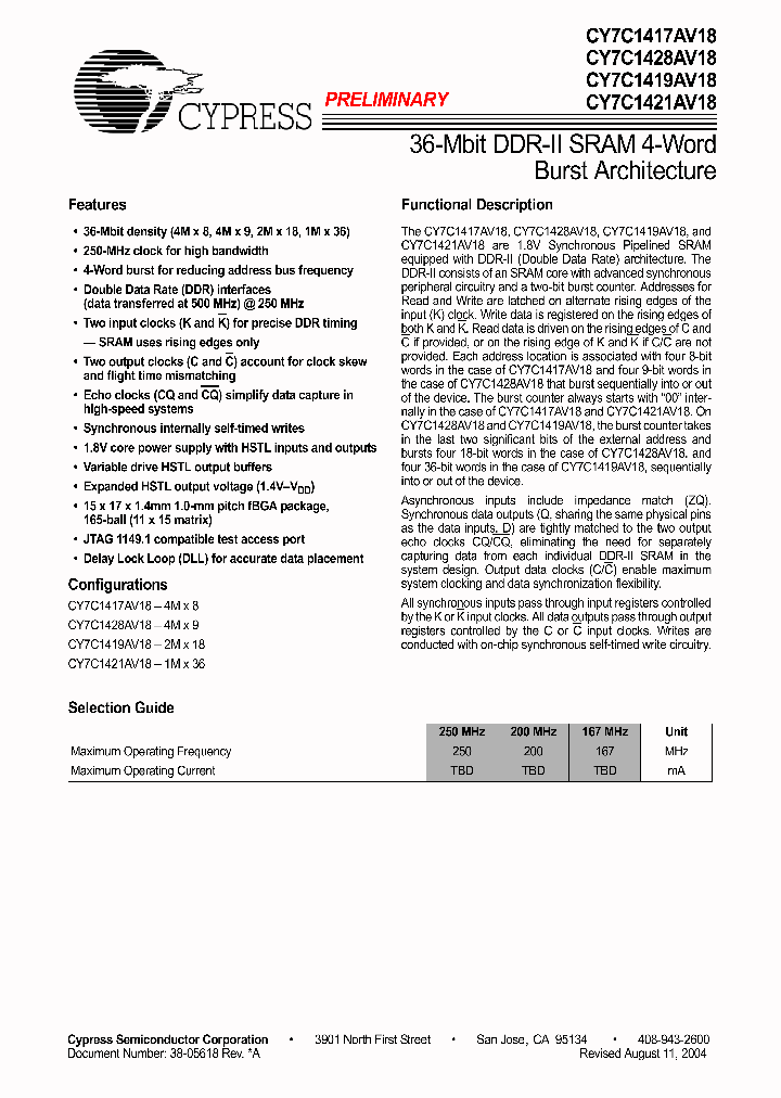 CY7C1417AV18_5666282.PDF Datasheet