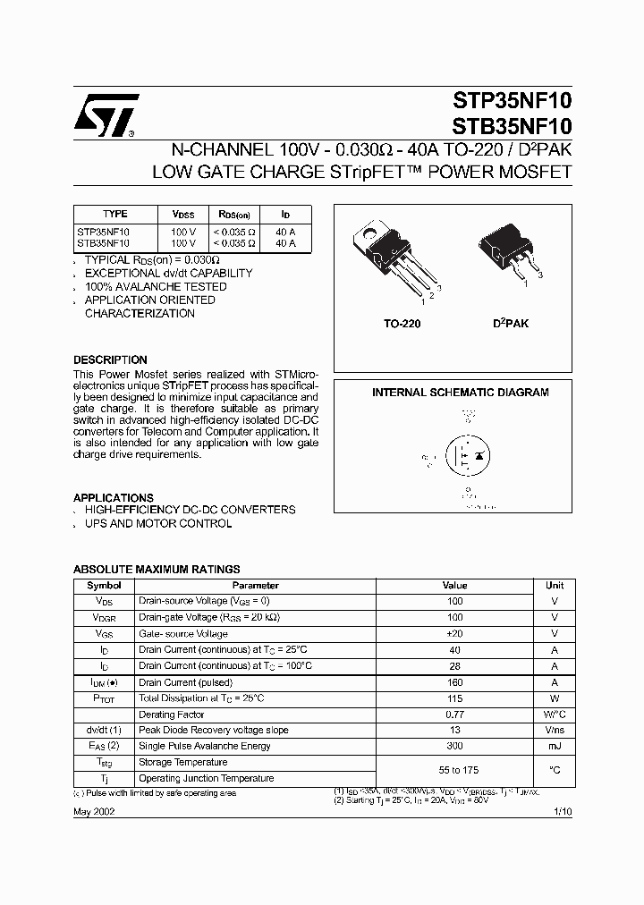 STB35NF10_5670239.PDF Datasheet