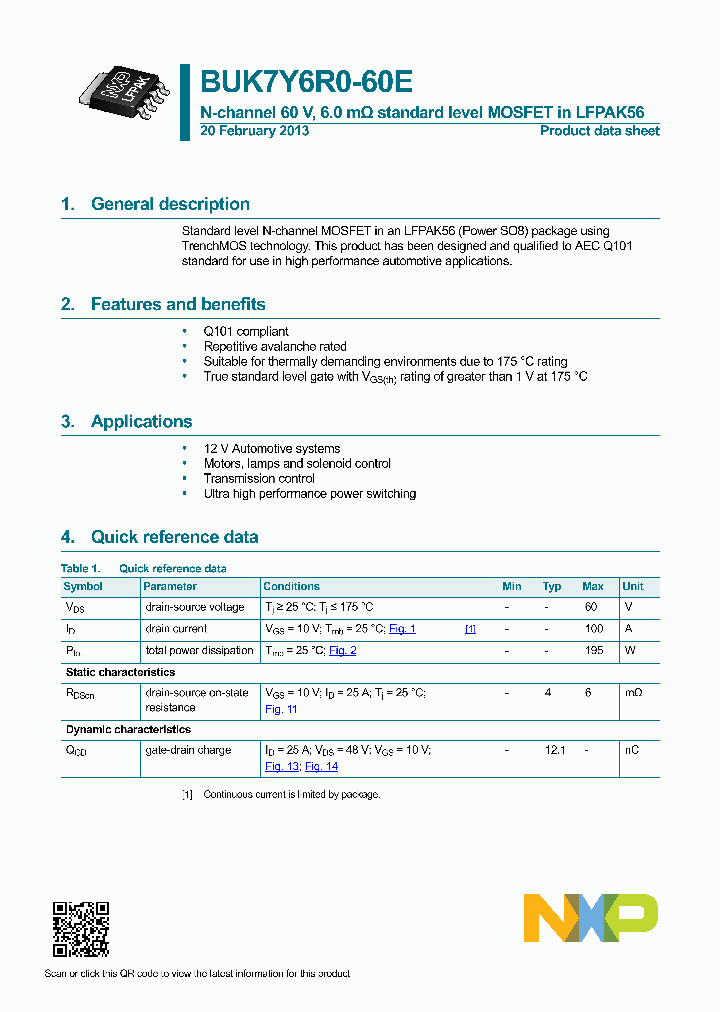 BUK7Y6R0-60E_5672893.PDF Datasheet