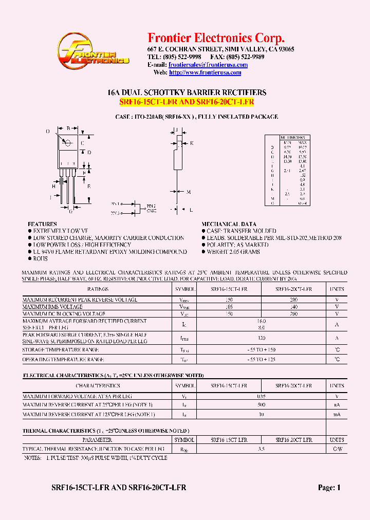 SRF16-15CT-LFR_5687344.PDF Datasheet