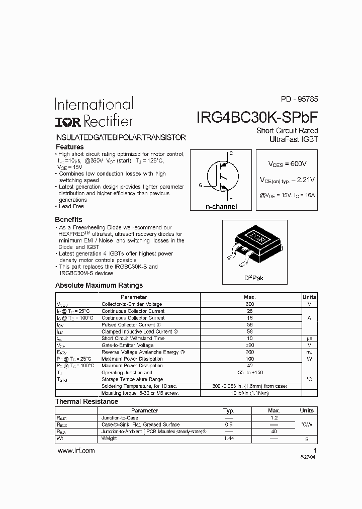 IRG4BC30KPBF_5706063.PDF Datasheet