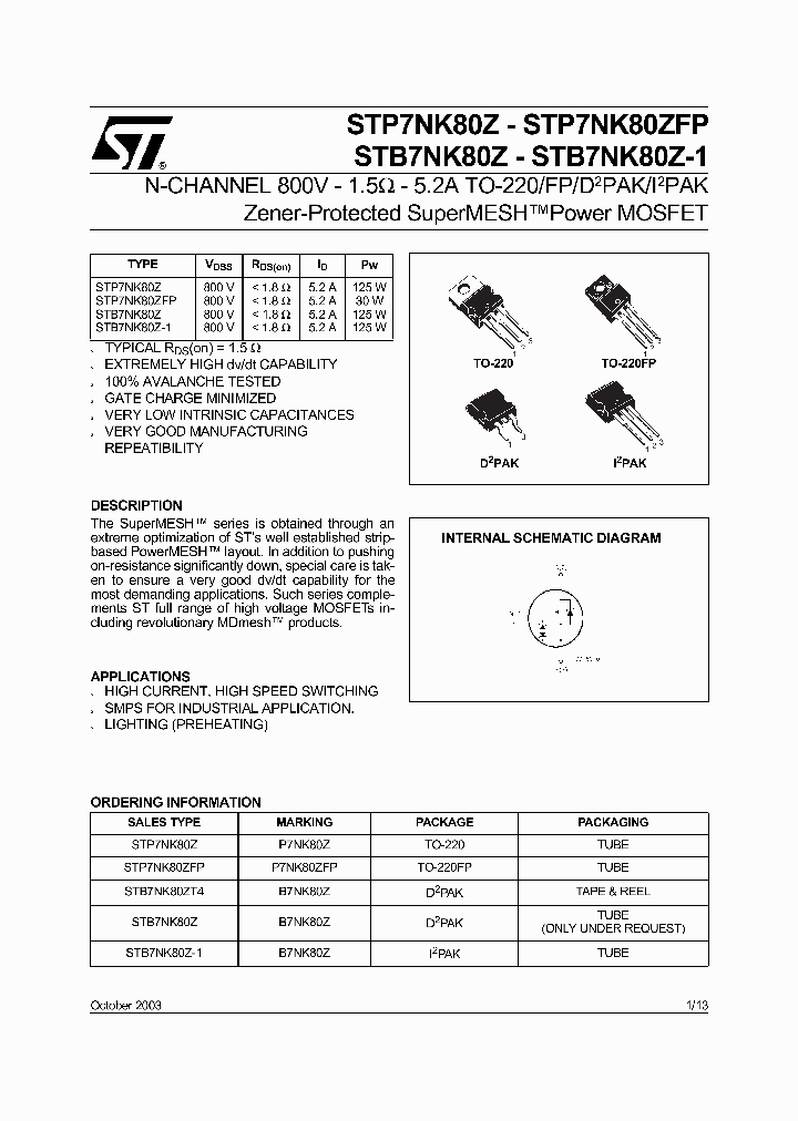 STB7NK80ZT4_5716001.PDF Datasheet