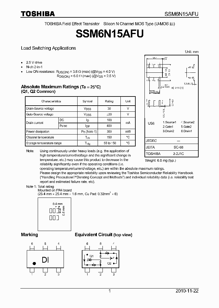 SSM6N15AFU_5740520.PDF Datasheet