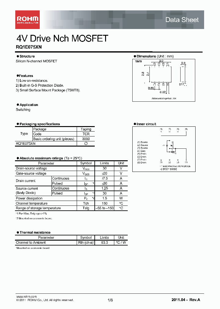 RQ1E075XN_5742782.PDF Datasheet