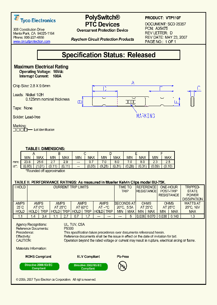 VTP110F_5796037.PDF Datasheet