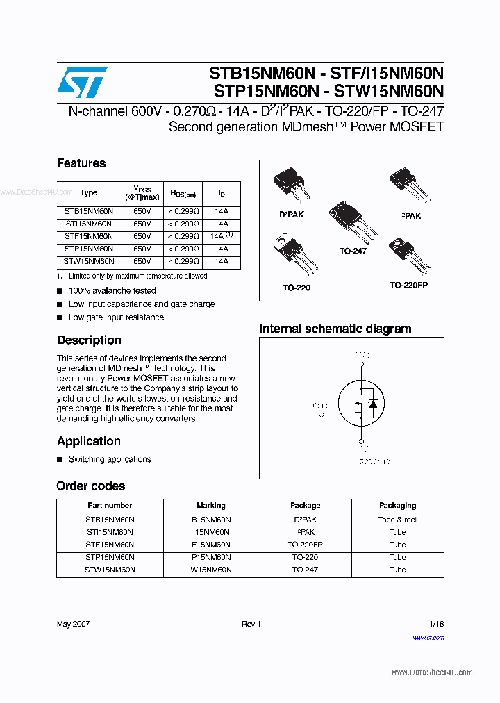 STB15NM60N_5803116.PDF Datasheet