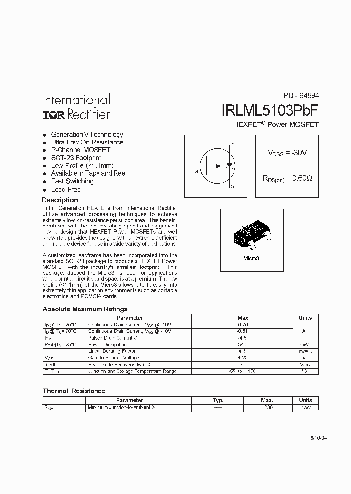 IRLML5103PBF_5808909.PDF Datasheet