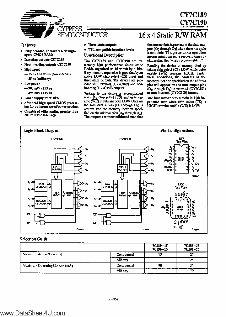 CY7C190_5847855.PDF Datasheet
