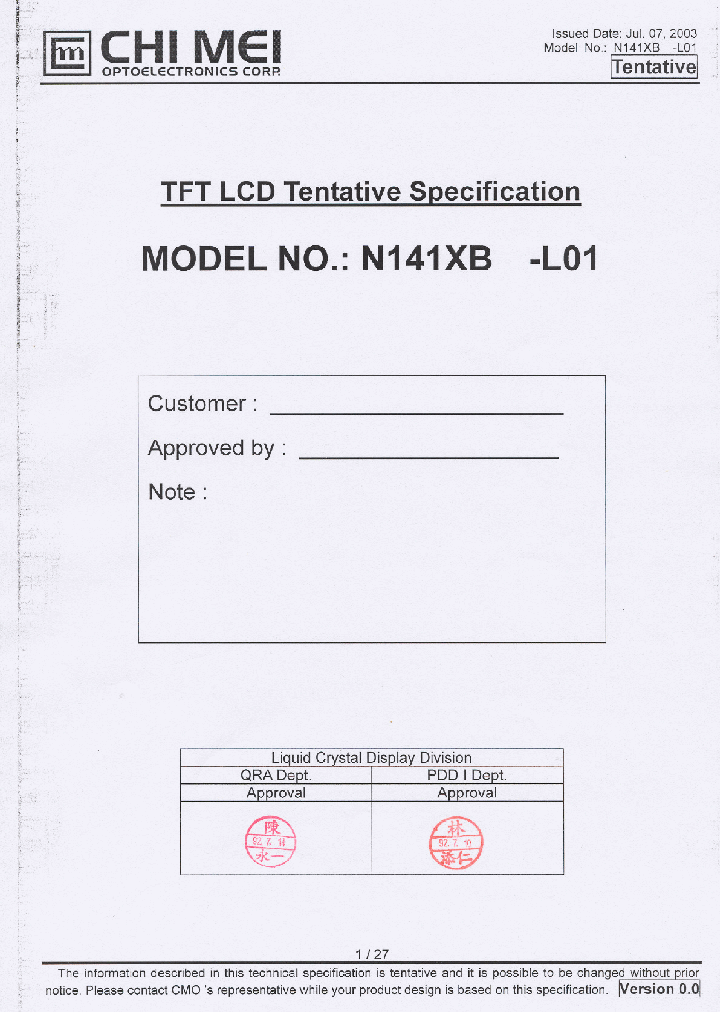 N141XB-L01_5845502.PDF Datasheet