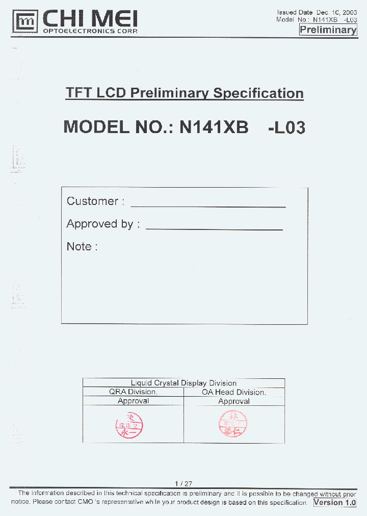 N141XB-L03_5845503.PDF Datasheet