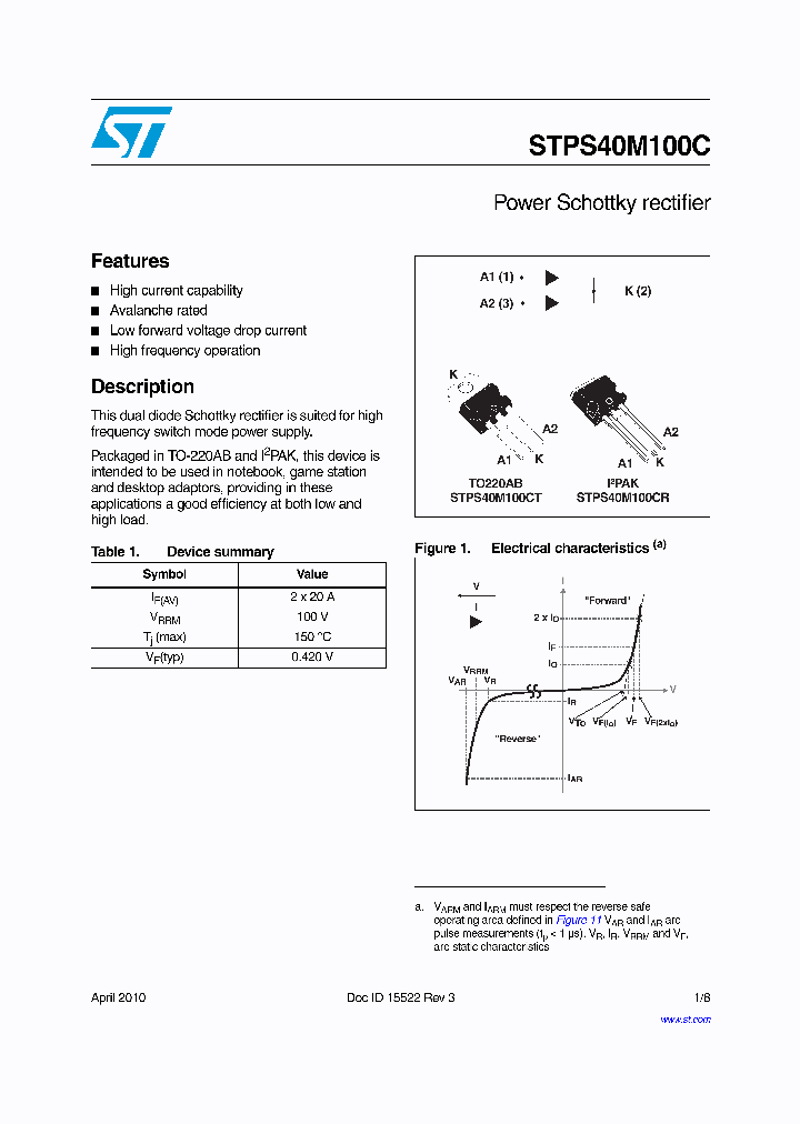 STPS40M100C_5850067.PDF Datasheet