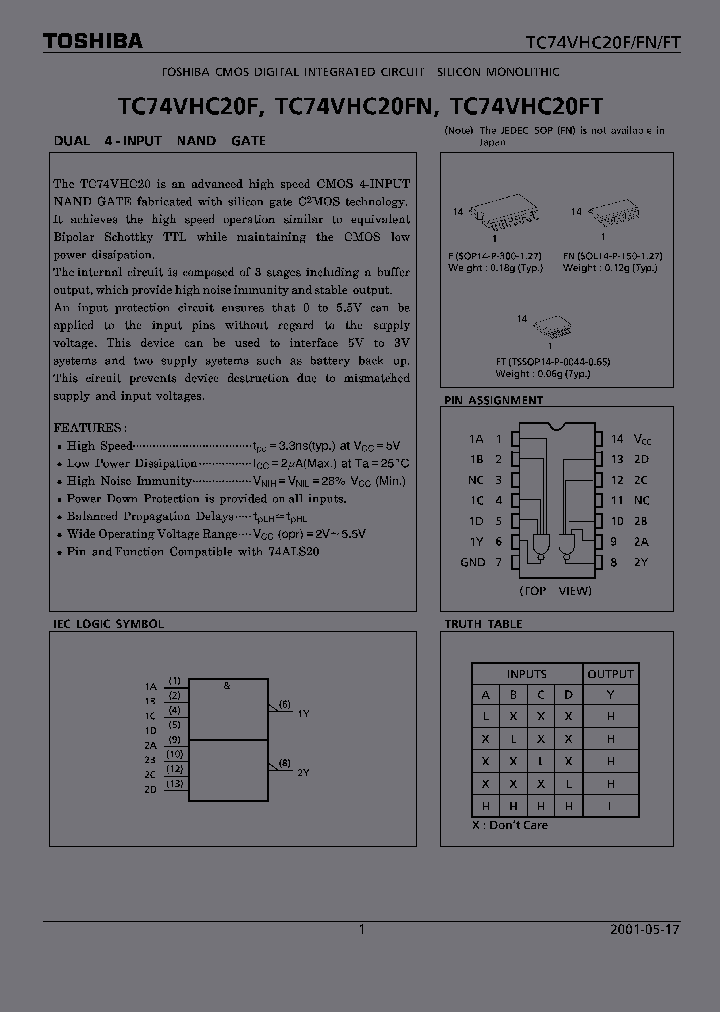 TC74VHC20FT_5873784.PDF Datasheet