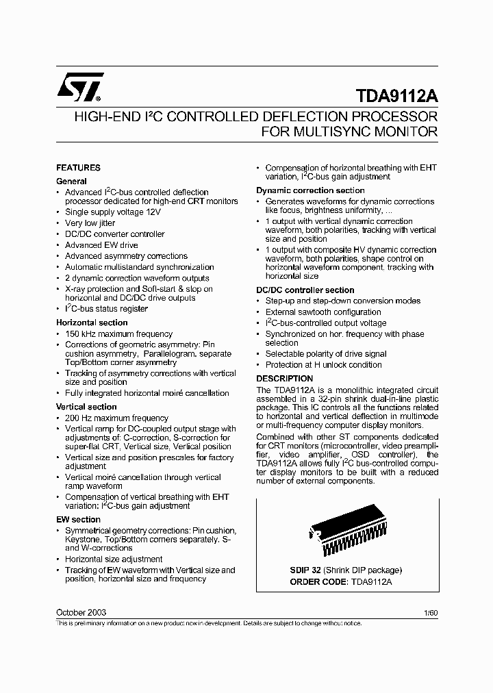 TDA9112A_5905603.PDF Datasheet