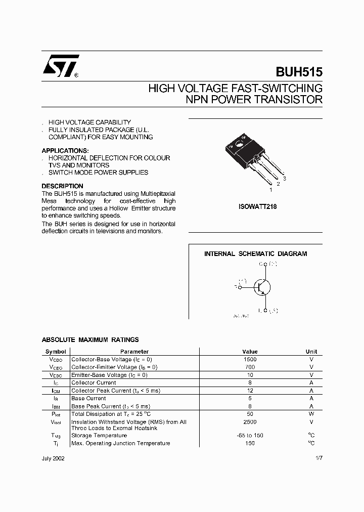 BUH515_5910431.PDF Datasheet