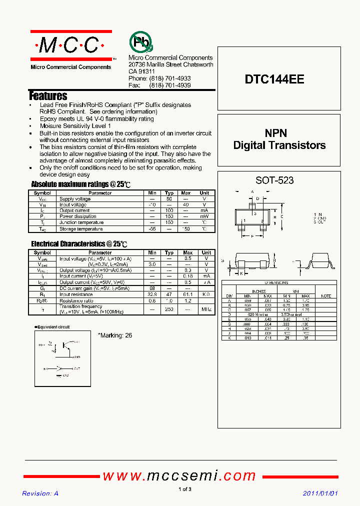 DTC144EE11_5918672.PDF Datasheet