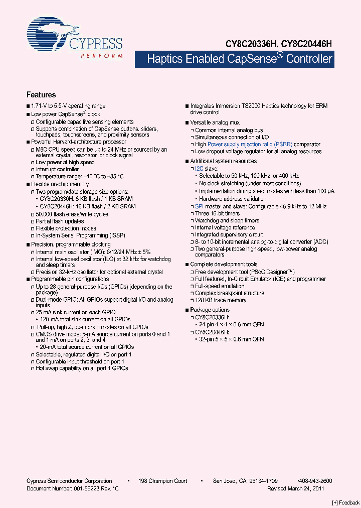 CY8C20336H-24LQXI_5950922.PDF Datasheet