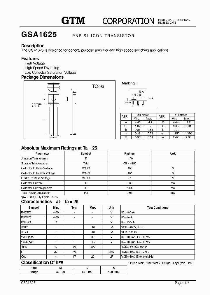 GSA1625_6000089.PDF Datasheet