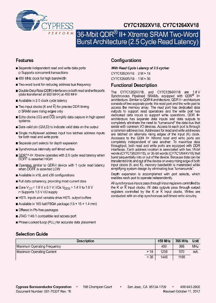 CY7C1262XV18_6000520.PDF Datasheet