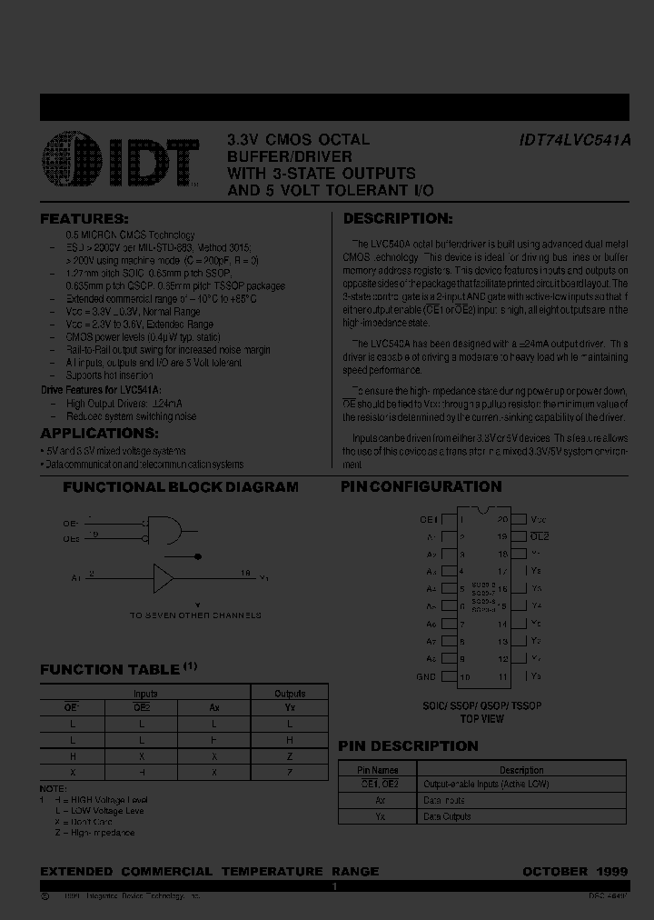 IDT74LVC541APG_6082686.PDF Datasheet