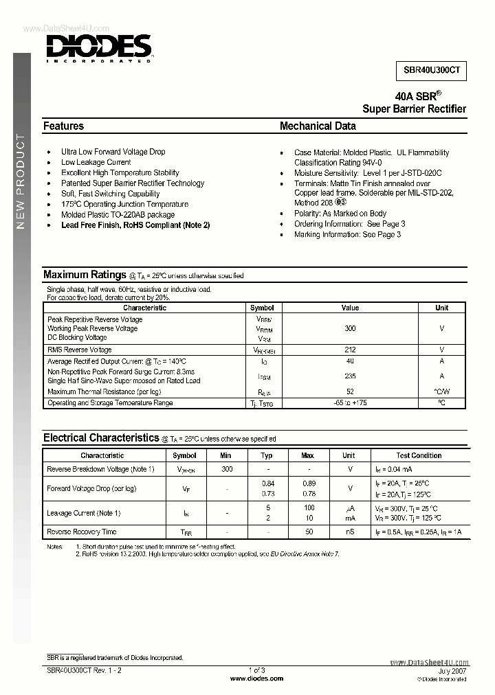 SBR40U300CT_6114893.PDF Datasheet